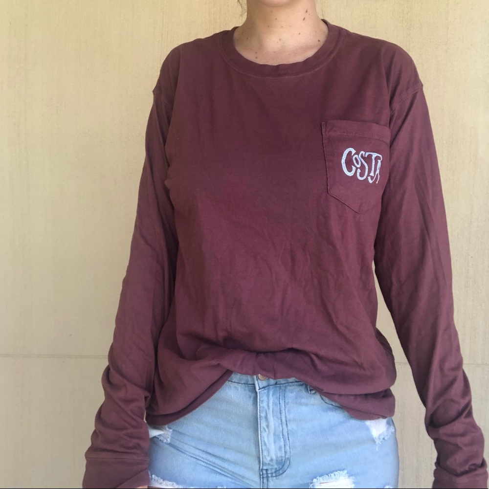 Purpleish colored long sleeve costa shirt